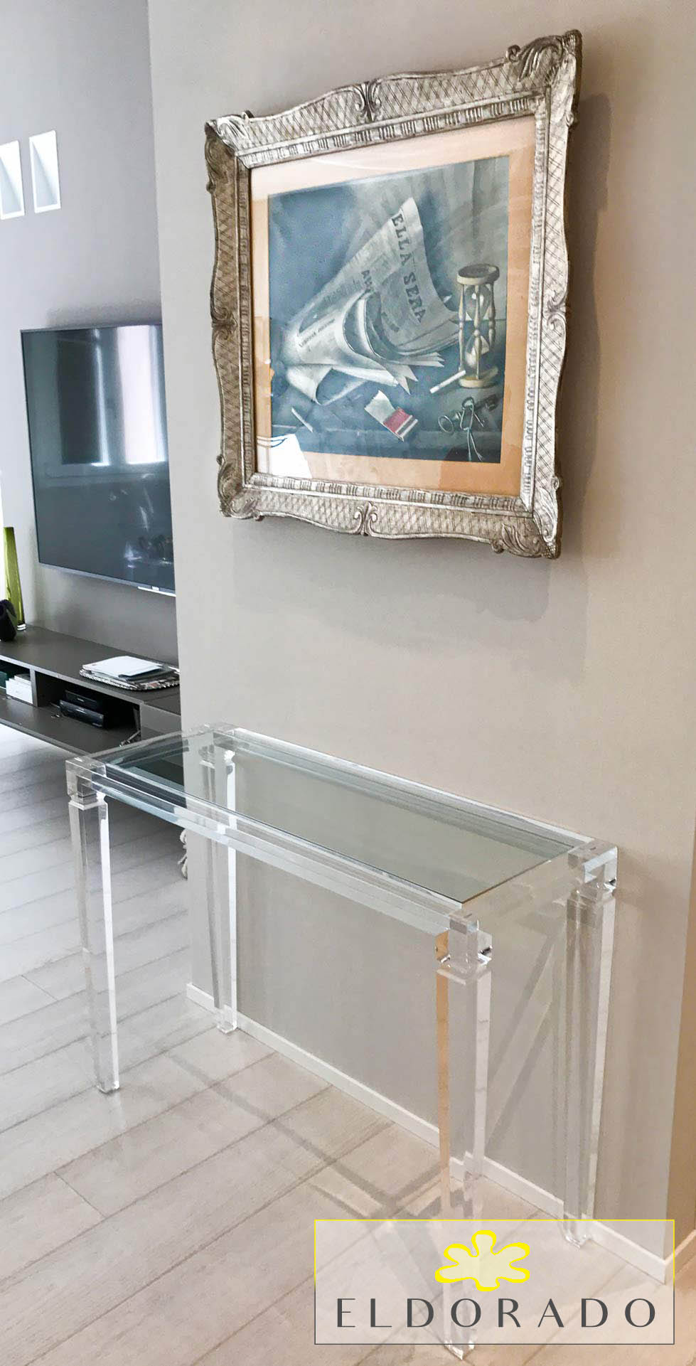 Consolle plexiglass LV1 cm 120 x 40 h.75